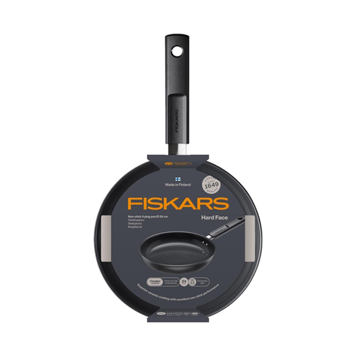 Stekpanna Fiskars Hard Face 24 cm Med Non-Stick Beläggning och Silikonlock