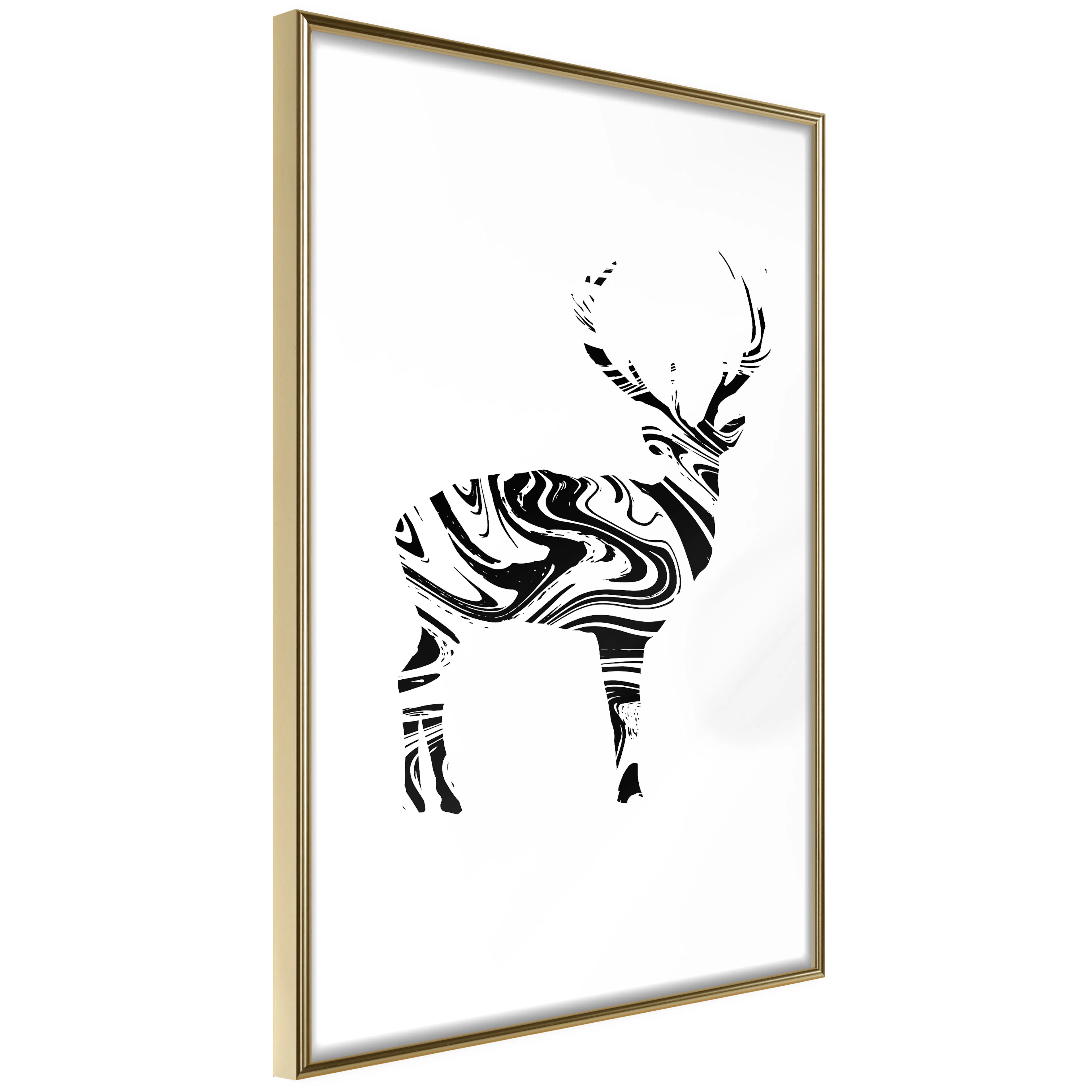 Poster Artgeist Affisch Black and White Deer