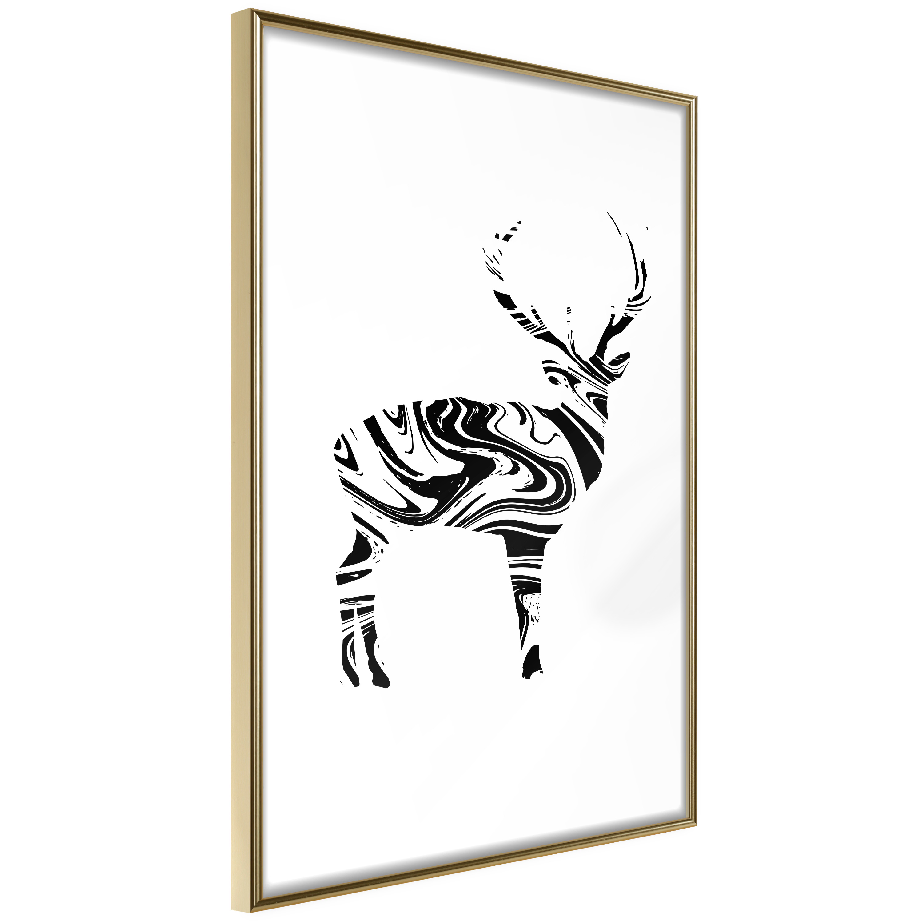 Poster Artgeist Affisch Black and White Deer