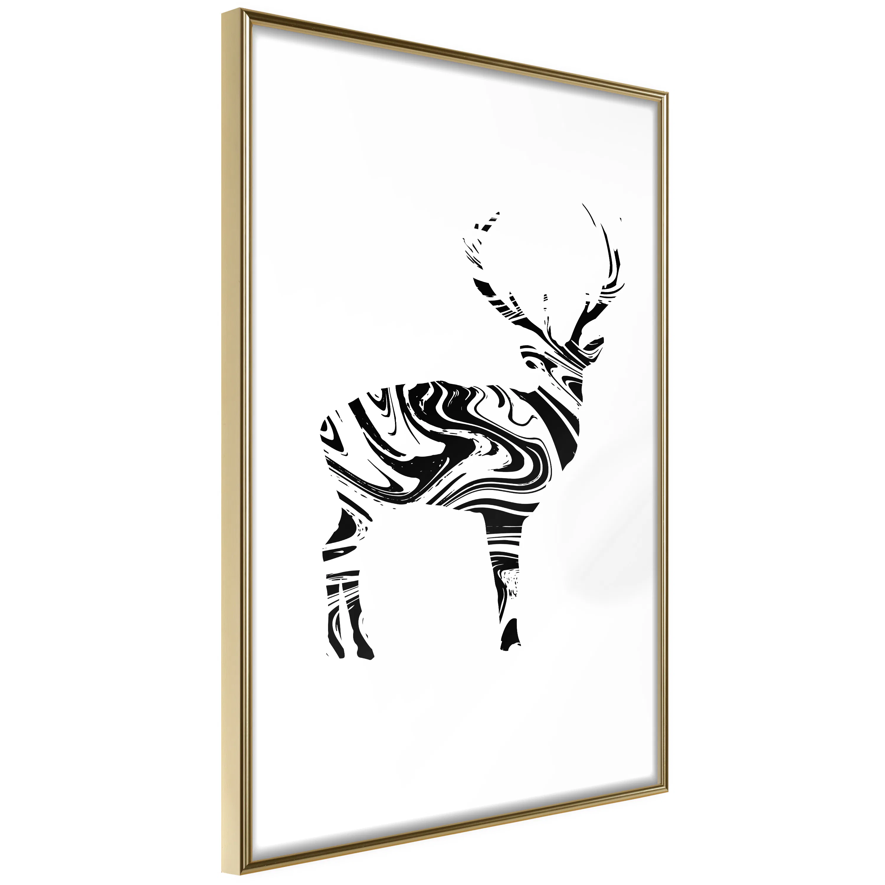 Poster Artgeist Affisch Black and White Deer