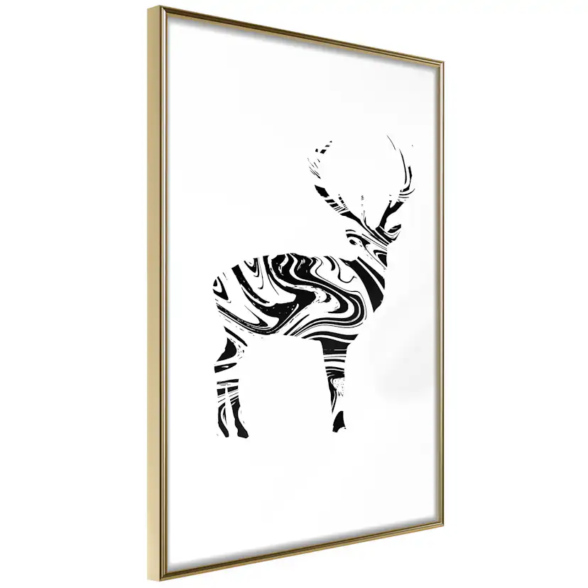 Poster Artgeist Affisch Black and White Deer