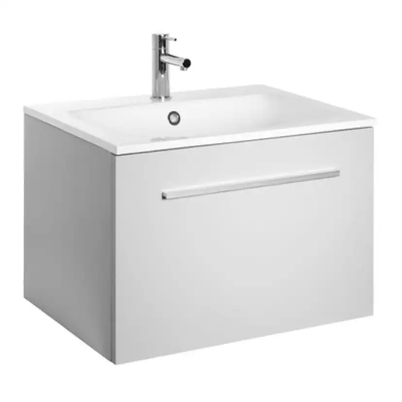 ELLA AQUA 60 CM LJUSGRÅ MATT ARIELLA handfat MINERALKOMPOSIT BxHxD: 605x415x460 mm, Ljusgrå, Tvättställ: Mineralkomposit