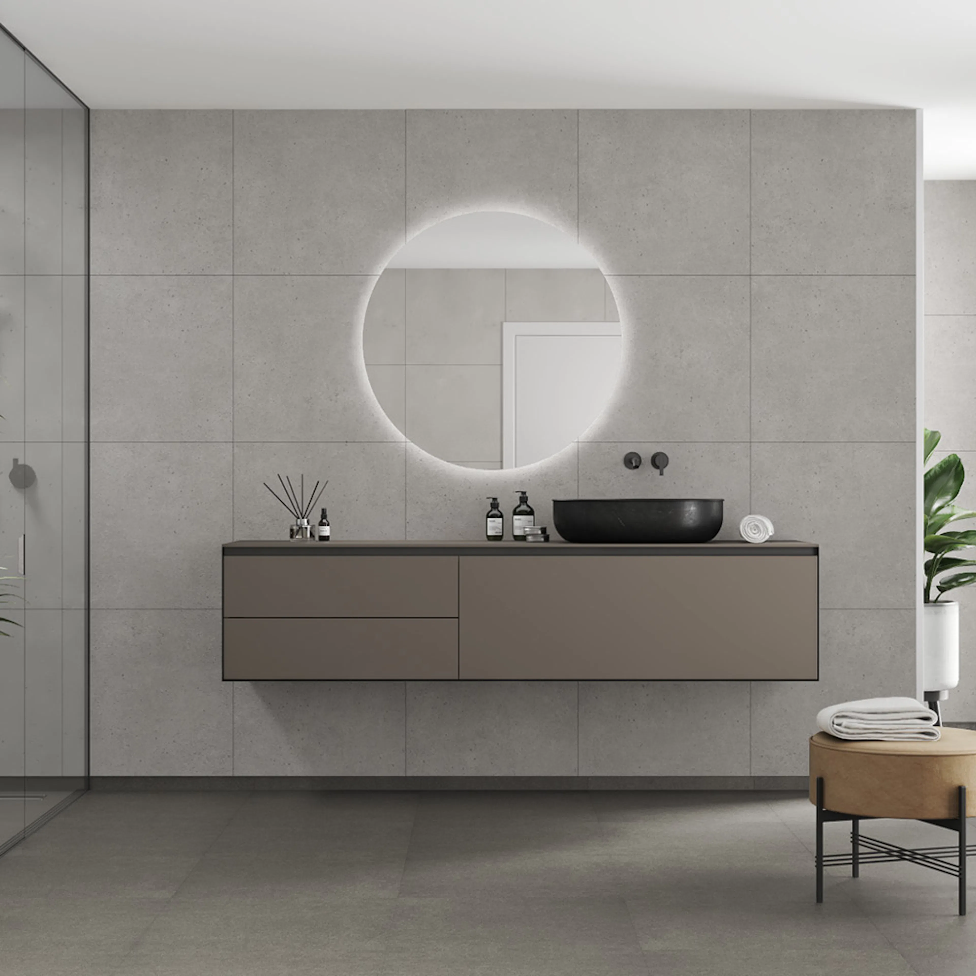 Våtrumsskiva Fibo 2490-M6060 GEM Rough Cement 10x620x2400 mm