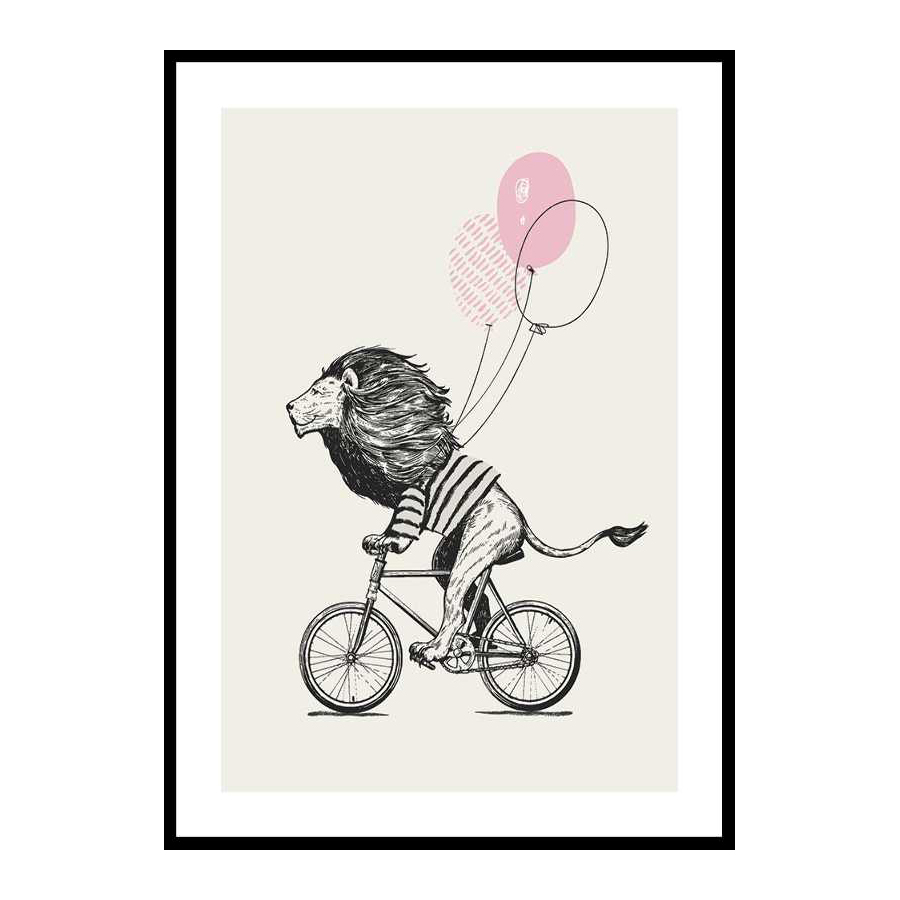 Poster Gallerix Lion On Bicycle