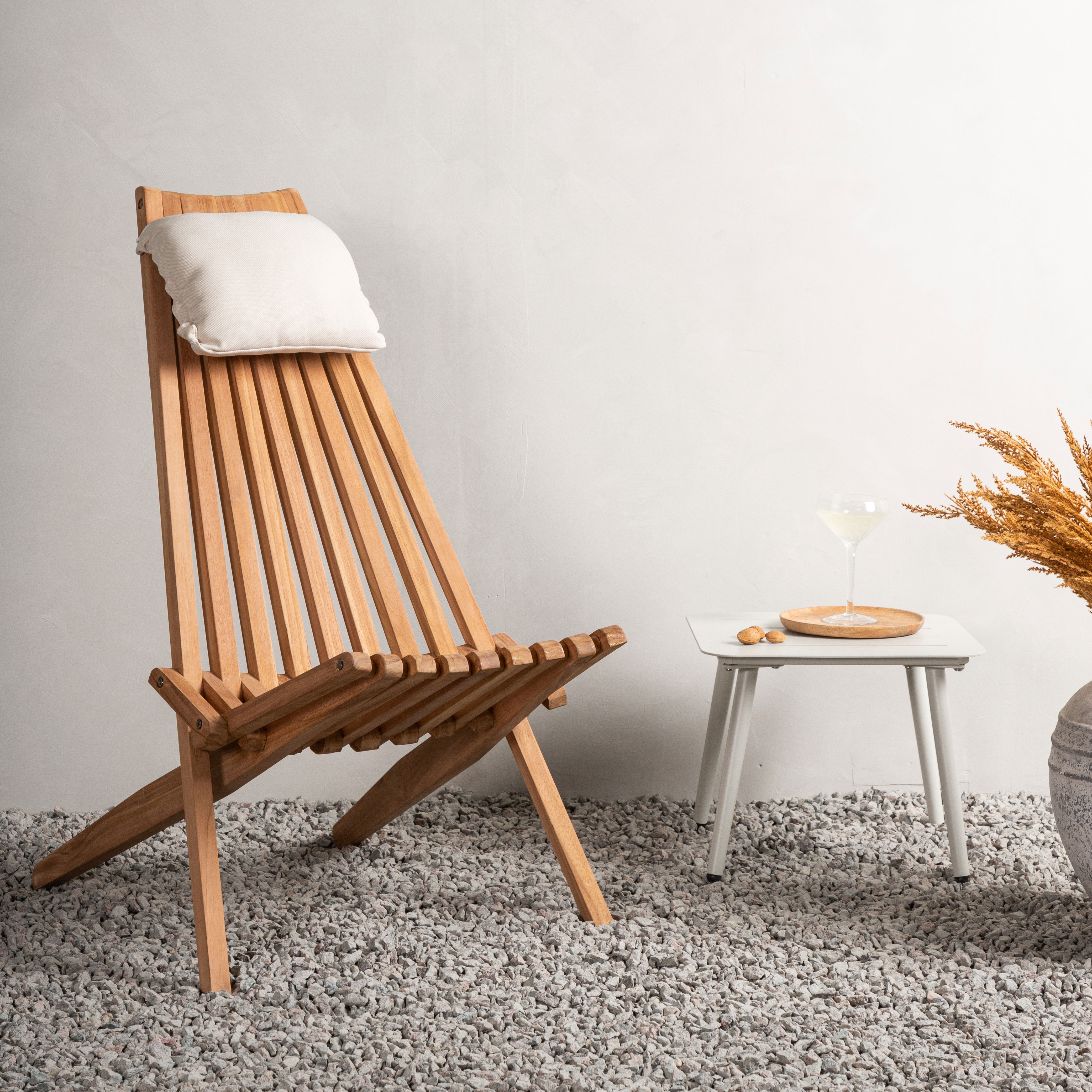 Loungestol Venture Home Kenya Utomhus, Klassisk Trästol i Teak