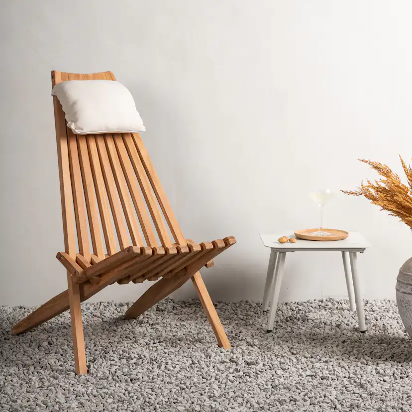 Loungestol Venture Home Kenya Utomhus, Klassisk Trästol i Teak