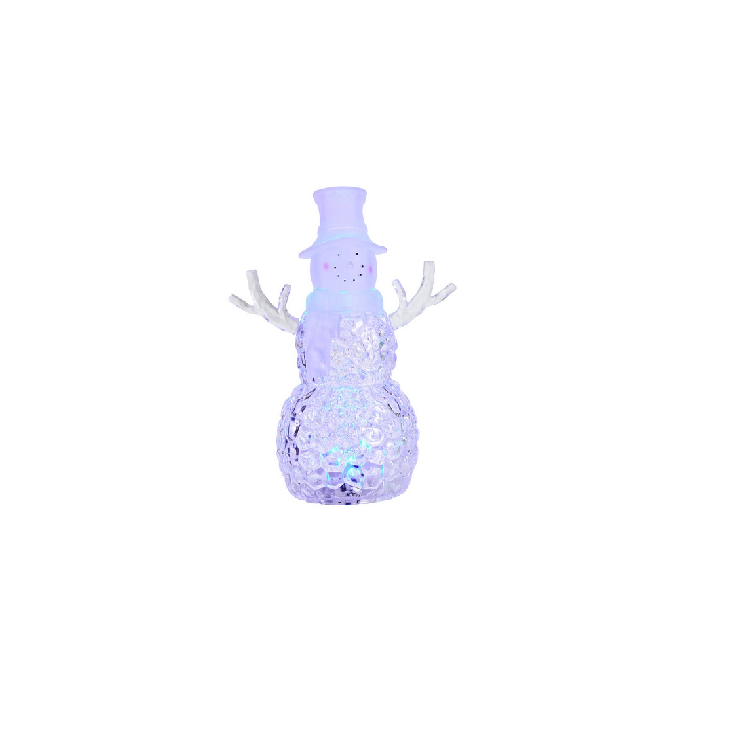 Bordsdekoration Markslöjd Viejo Transparent Snögubbe med LED-belysning