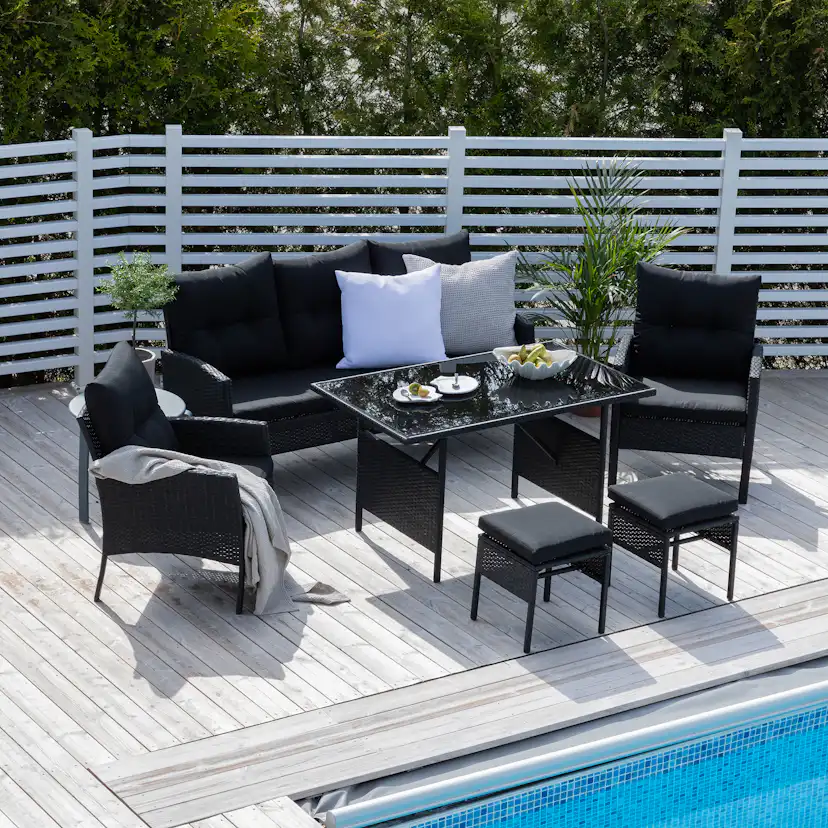 Soffgrupp Venture Home Kalle Svart Utomhus