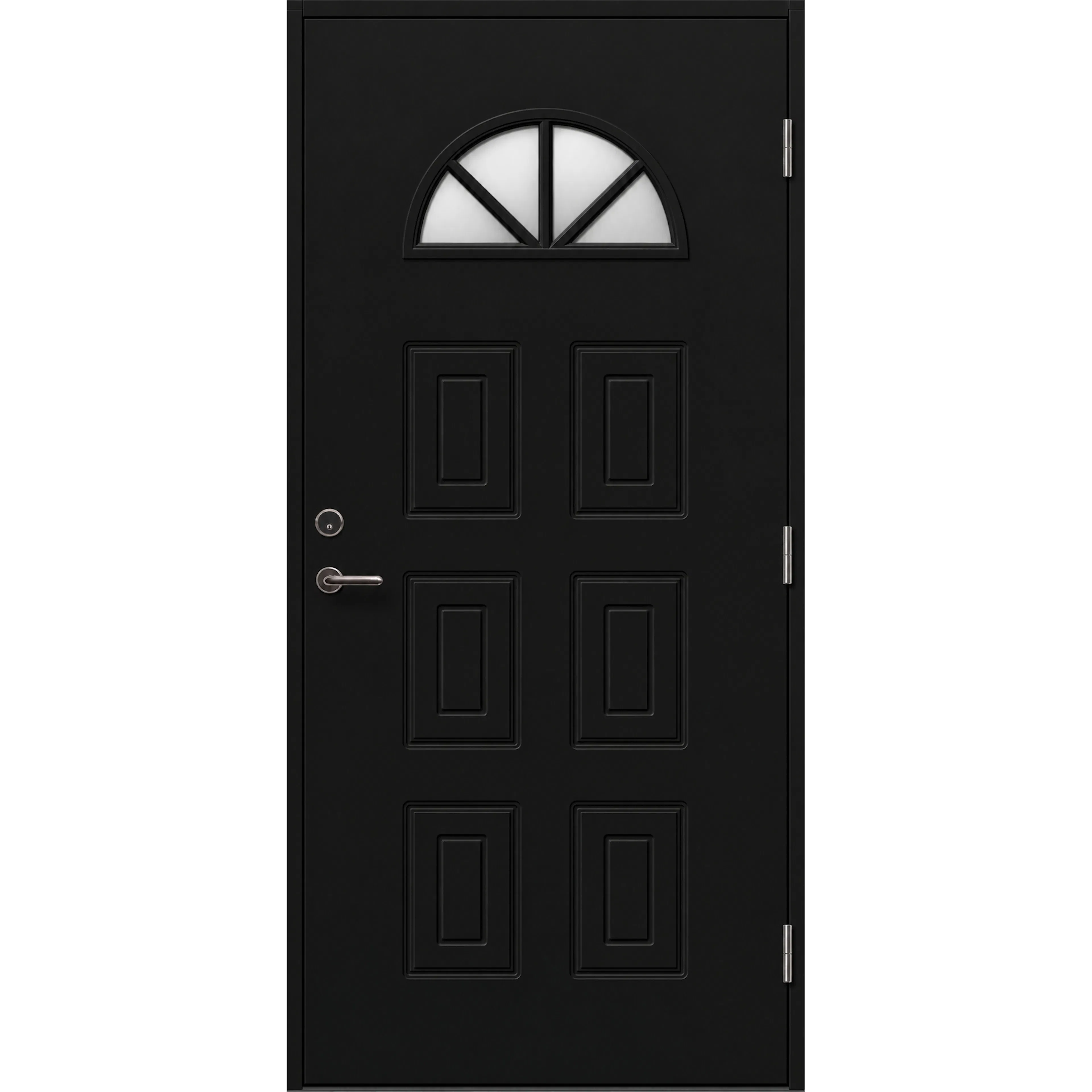 Ytterdörr Skandinaviska Dörrar Design glas rund Jönköping: 9x21, S-9000-N, Svart