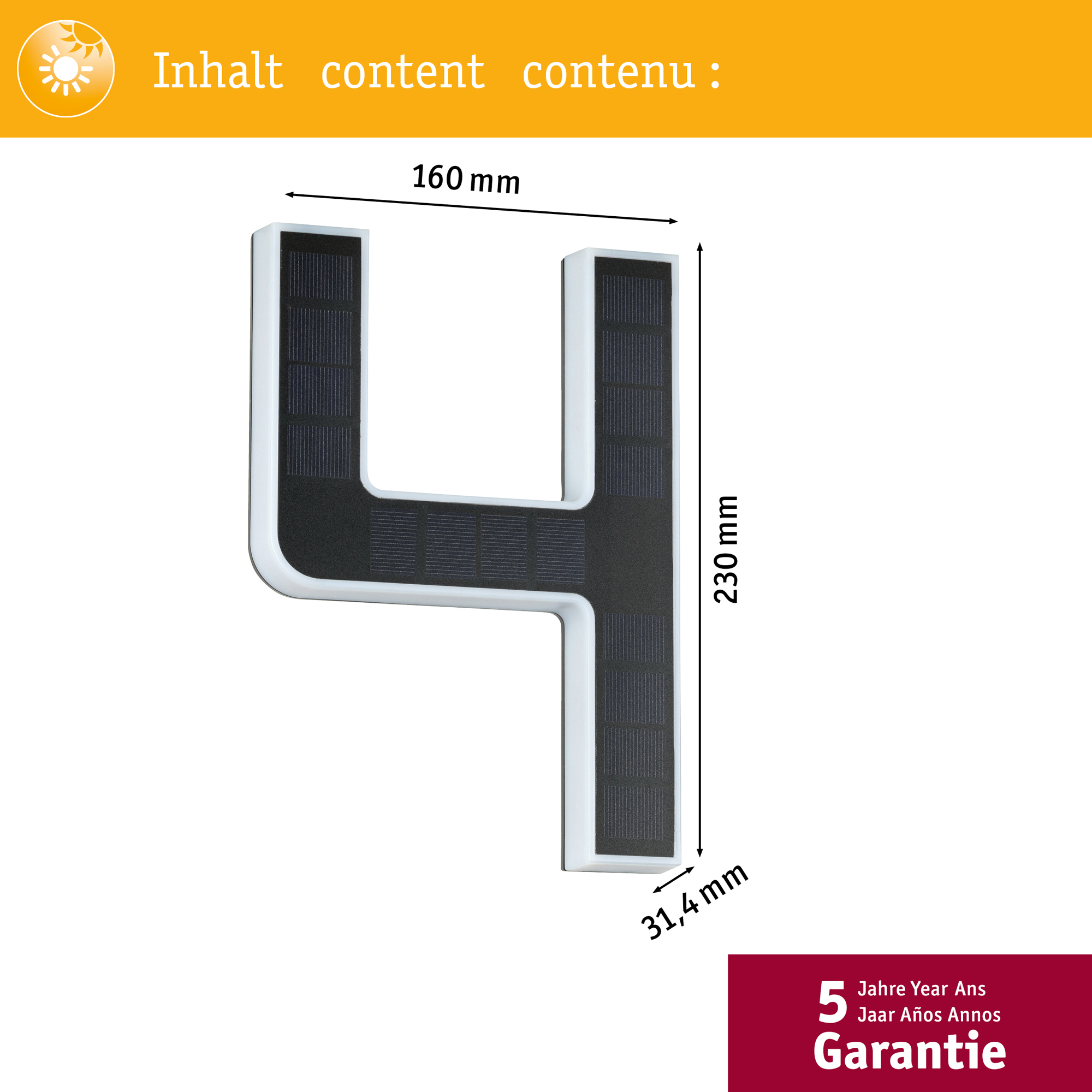 Fasadbelysning Solcell LED Paulmann Husnummer 0-9 med belysning inkl. utbytbart batteri IP44