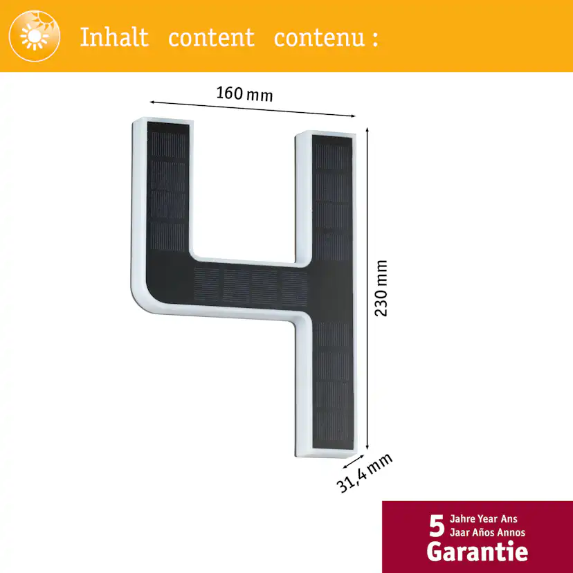 Fasadbelysning Solcell LED Paulmann Husnummer 0-9 med belysning inkl. utbytbart batteri IP44