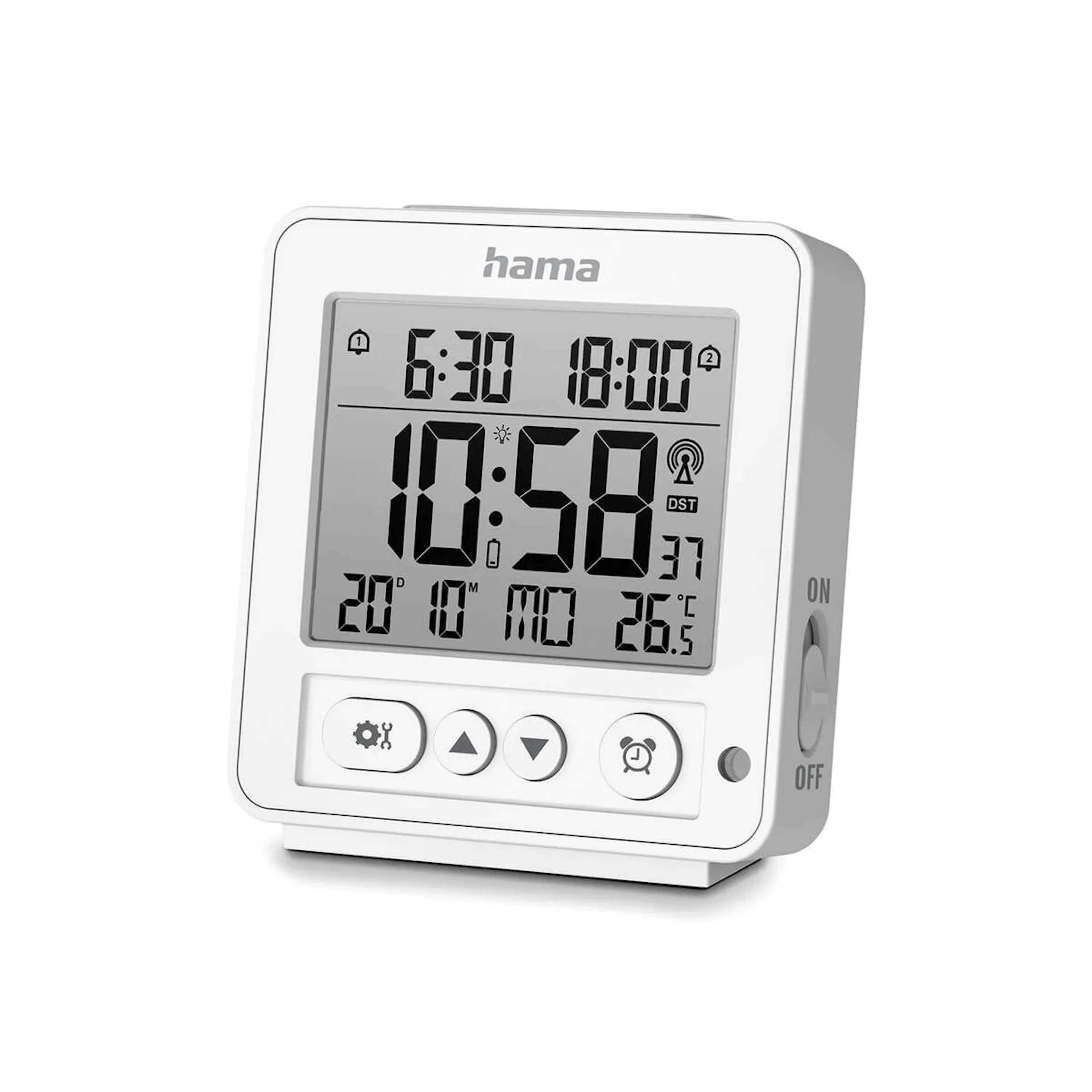 Digital Väckarklocka HAMA "Rhodos" DCF med Radiokontroll och Temperaturvisning