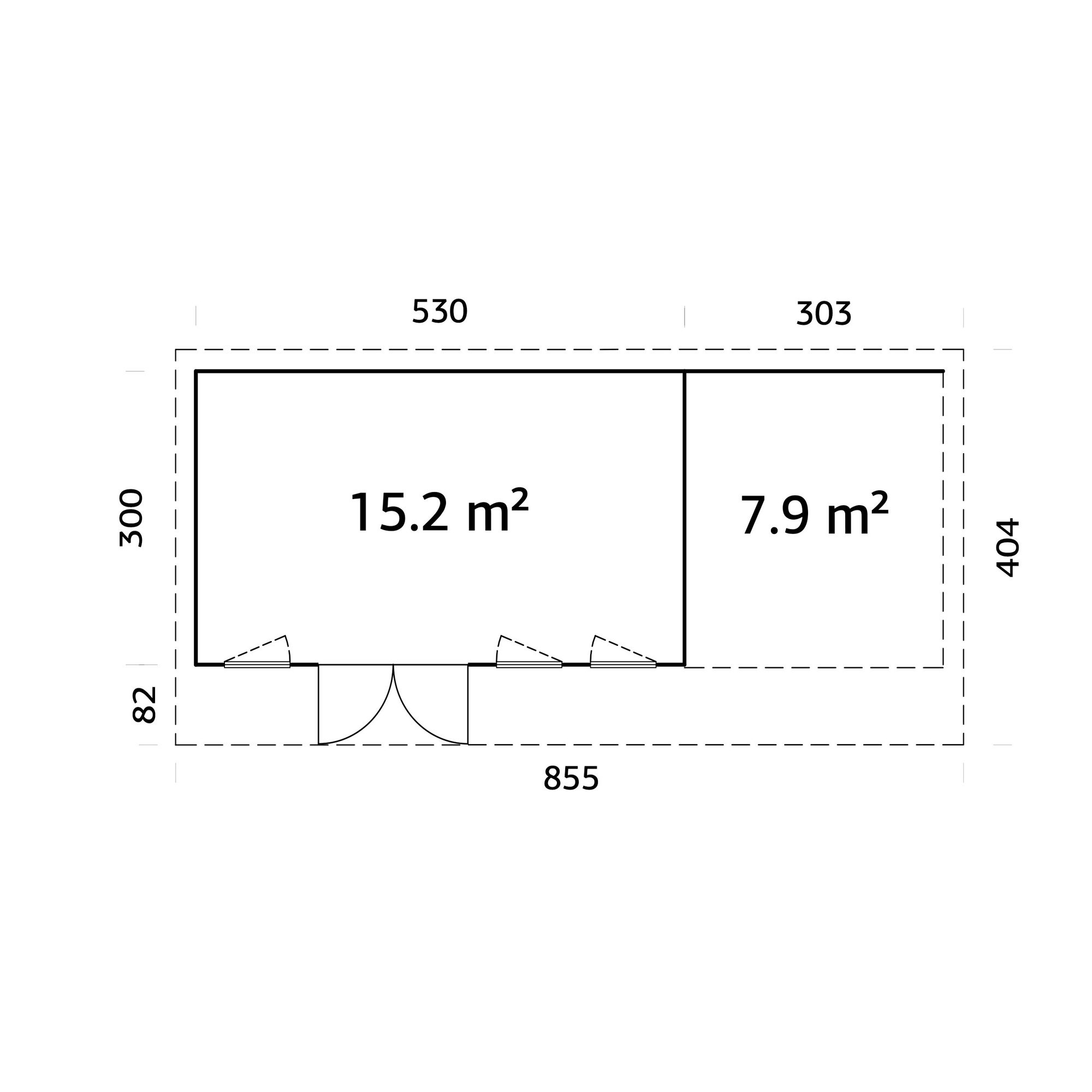 Stuga Palmako Aurelia 24,2 m² (inv. 23,1 m²)