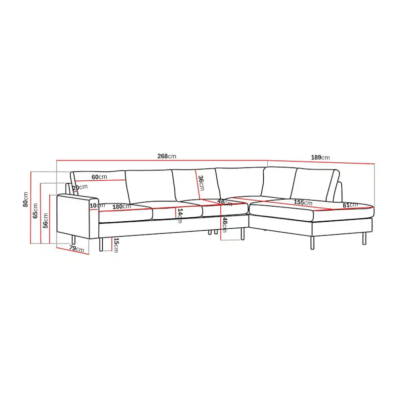 Soffa Scandinavian Choice Peppe med Schäslong 4-sits