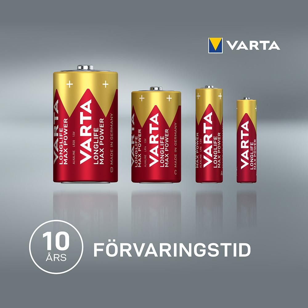 Batteri VARTA Alkaliska Max Power LR6/AA 4-Pack