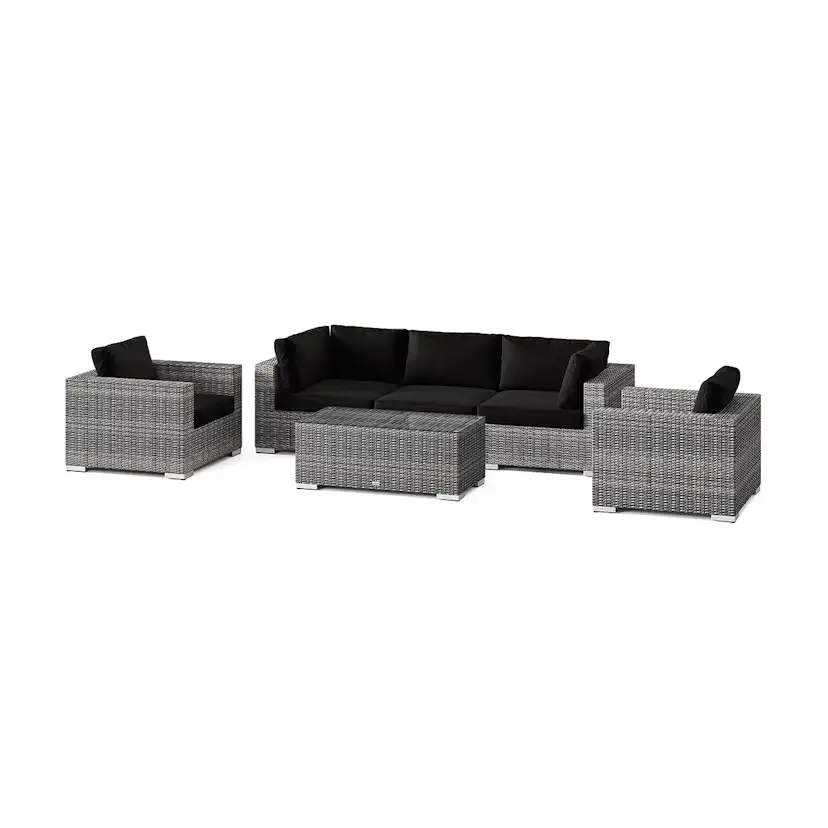 Loungegrupp Comfort Garden Bahamas utomhus soffgrupp 5-sits med två fåtöljer och bord