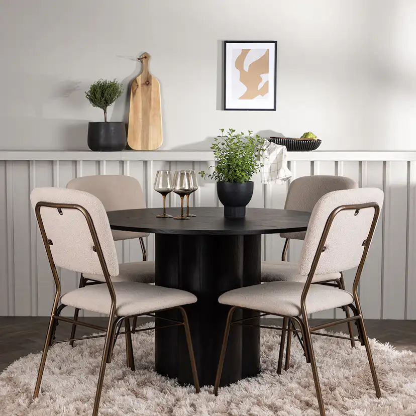 Matgrupp Venture Home Olivia Ø110 cm med 4 st Seda stolar