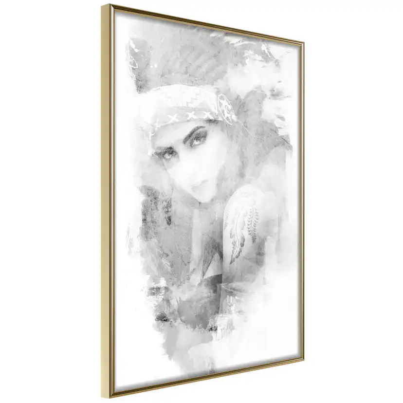 Poster Artgeist Affisch Ethnic Look Svart/Vit