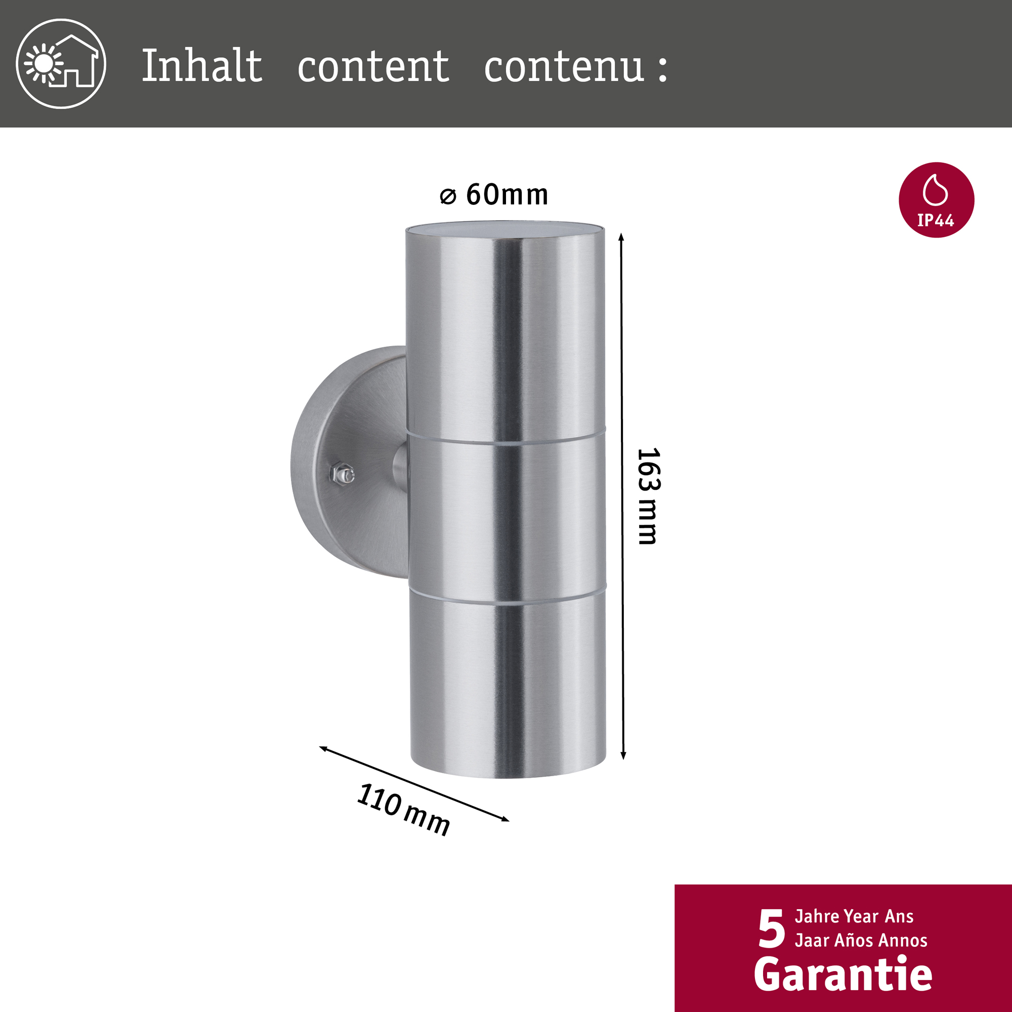 Fasadbelysning Paulmann Flame IP44 230V