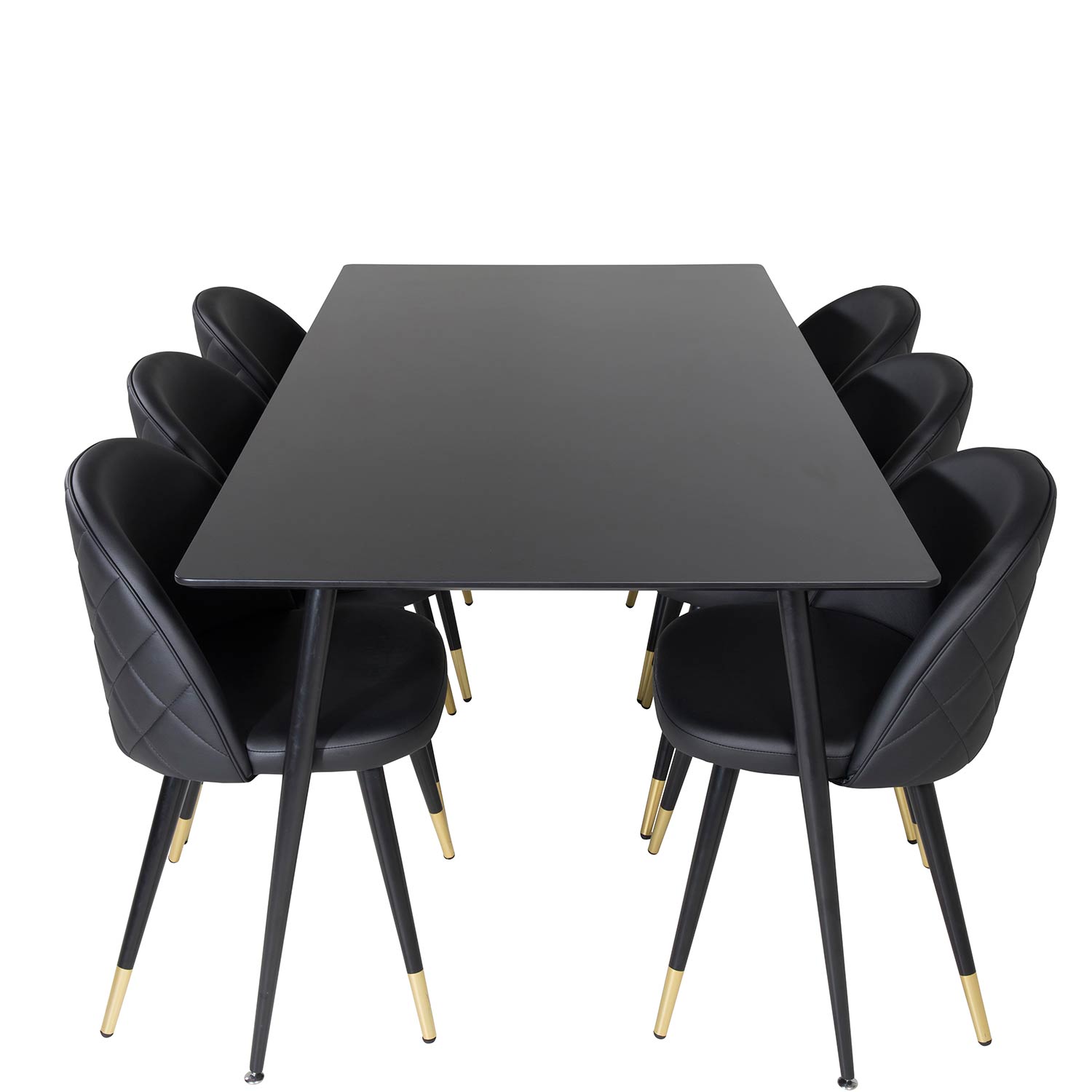 Matgrupp Venture Home Silvia med 6 Valentina Stolar Konstläder