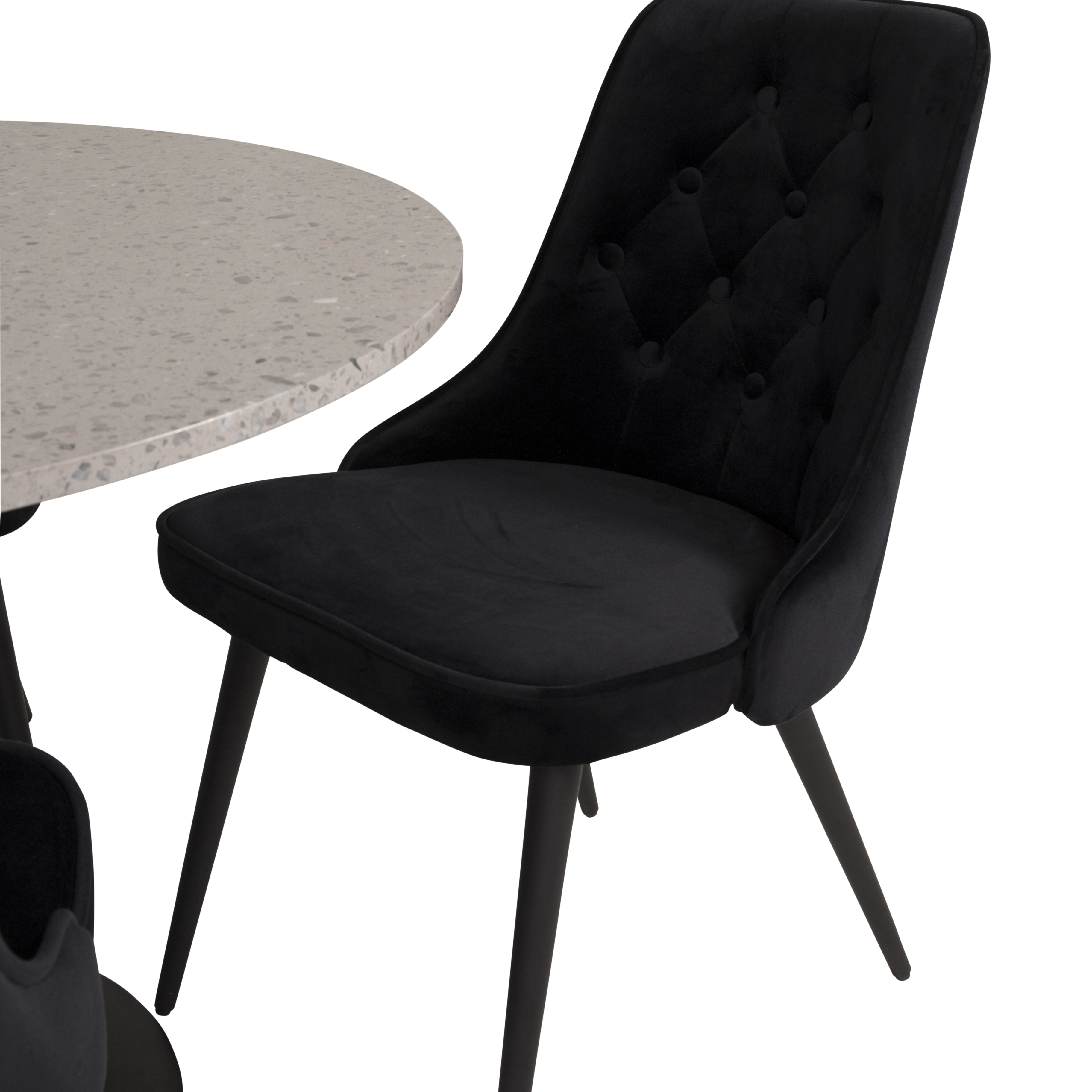 Matgrupp Venture Home Roxanna Grå Bord med 4 Vera Stolar Sammet