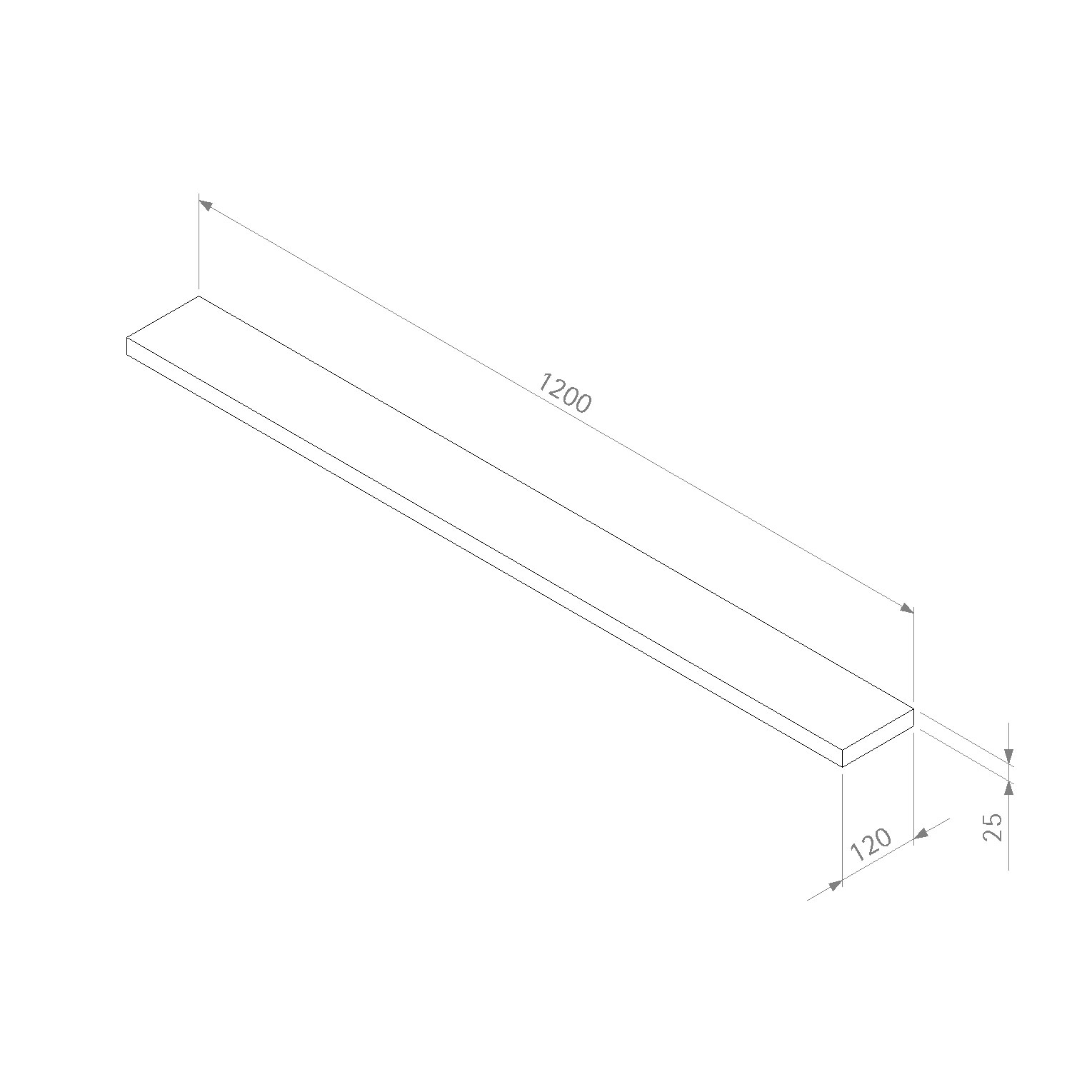 Allhylla 120 Rak, AH120R Vitpigmenterad ek B: 120 cm, Vitpigmenterad Ek