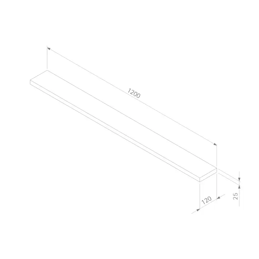 Allhylla 120 Rak, AH120R Vitpigmenterad ek B: 120 cm, Vitpigmenterad Ek