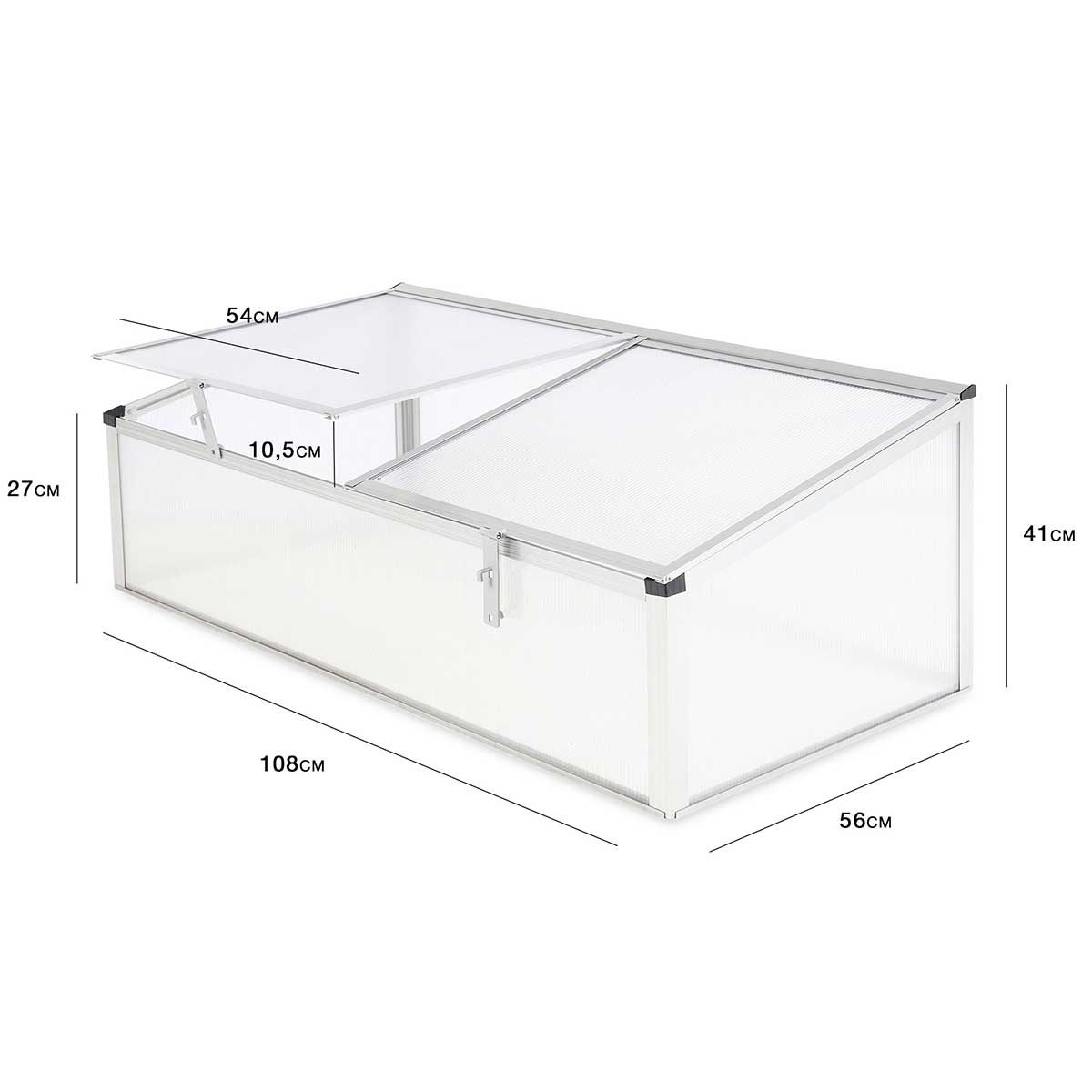Växthus Metalcraft 0,6 kvm Silver Rektangulär