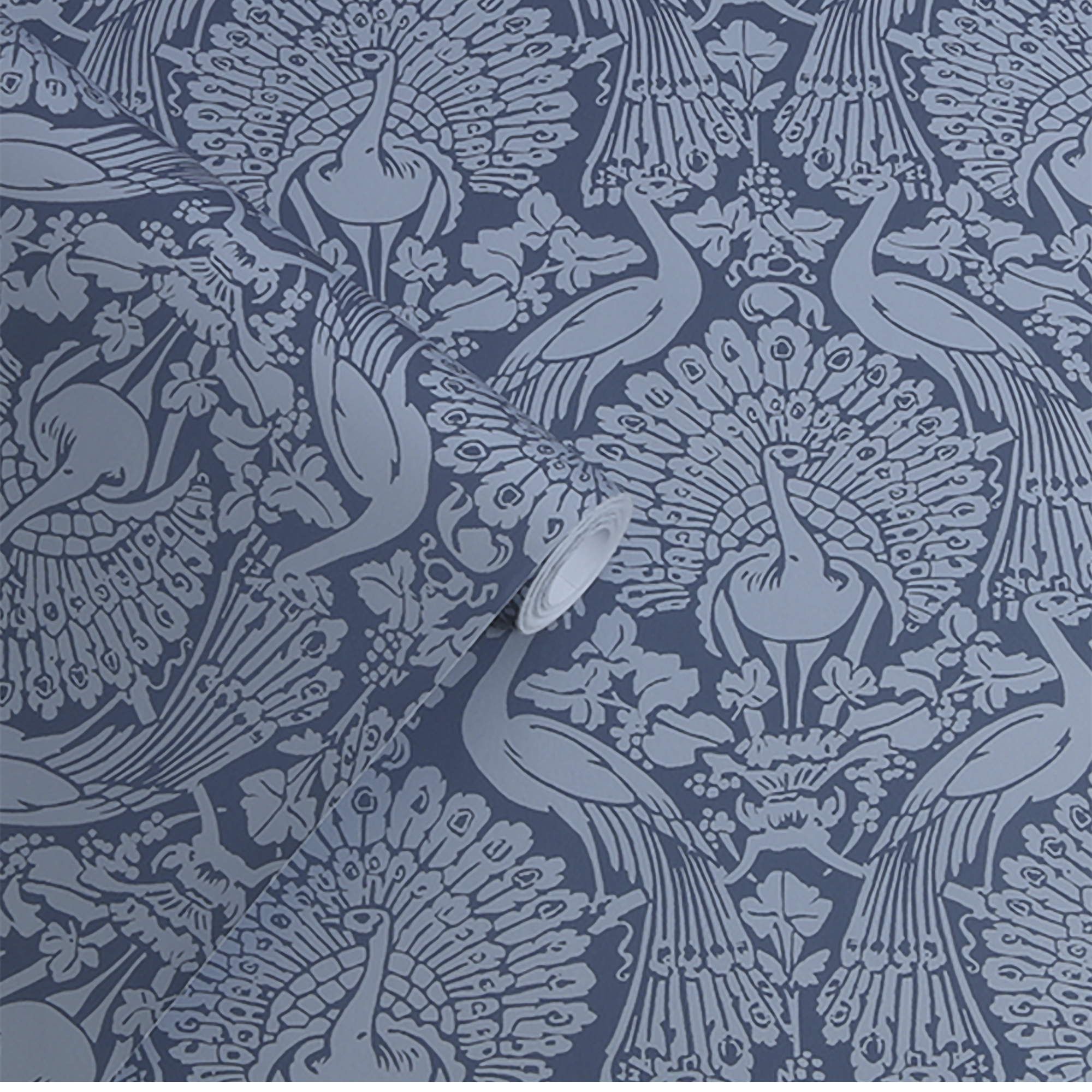 Tapet Laura Ashley Peacock Damask Dusky Seaspray
