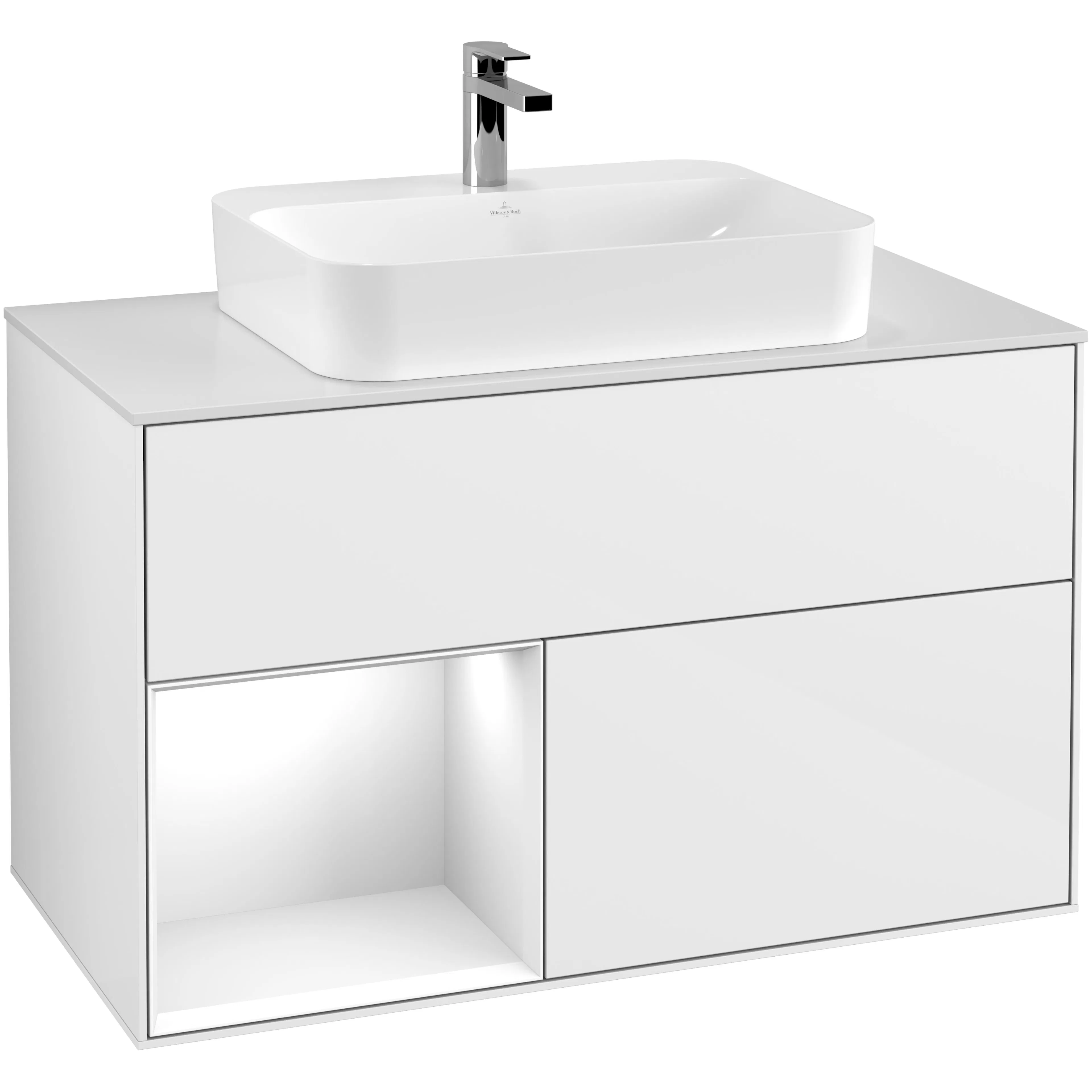 Tvättställsskåp Villeroy & Boch Finion med 2 Lådor Hylla och Bänkskiva för Ytmonterat Tvättställ