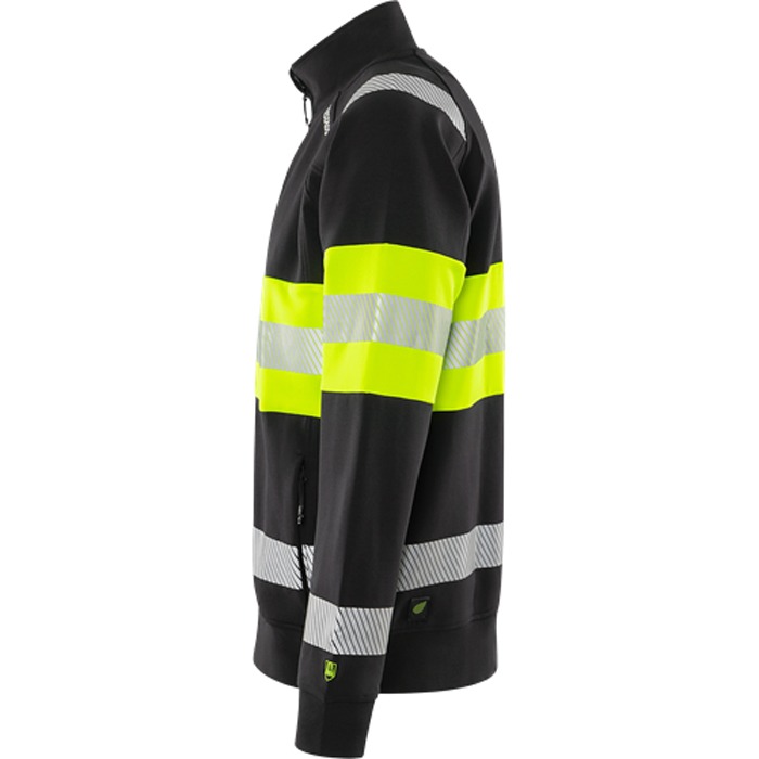 VARSEL SWEATSHIRT-JACKA KLASS 1 7531 GKC 2XL, Varselgul/svar Storlek: 2XL, Varselgul/Svart
