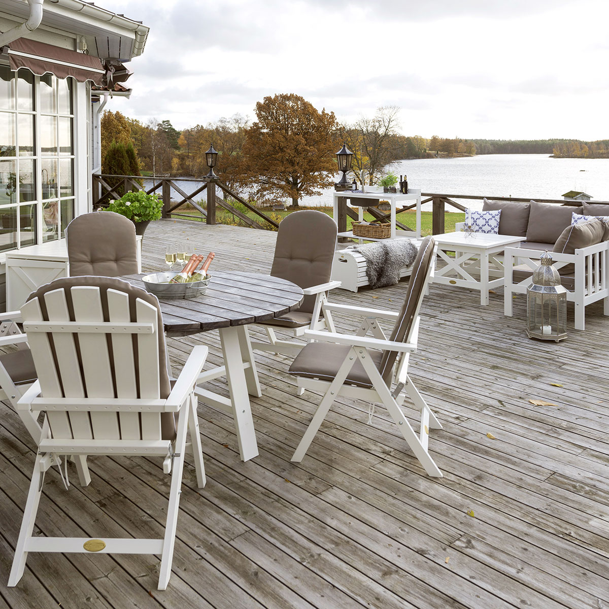 Utebord Hillerstorp Shabby Chic Ø 138 cm med Zinkspann