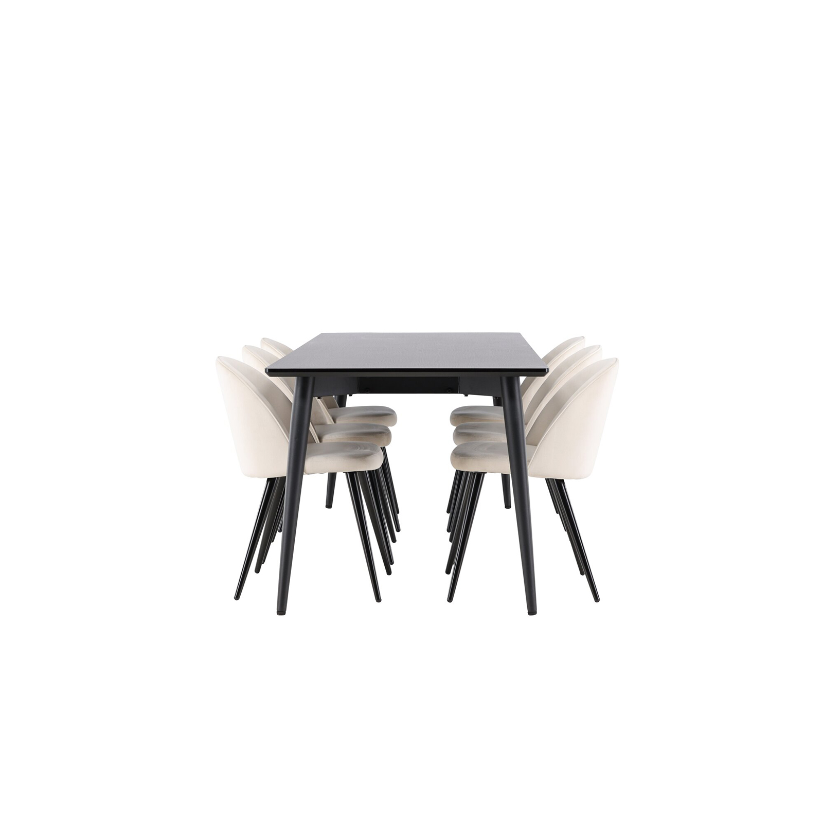 Matgrupp Venture Home Ellis 230 med 6 st Velvet Stolar