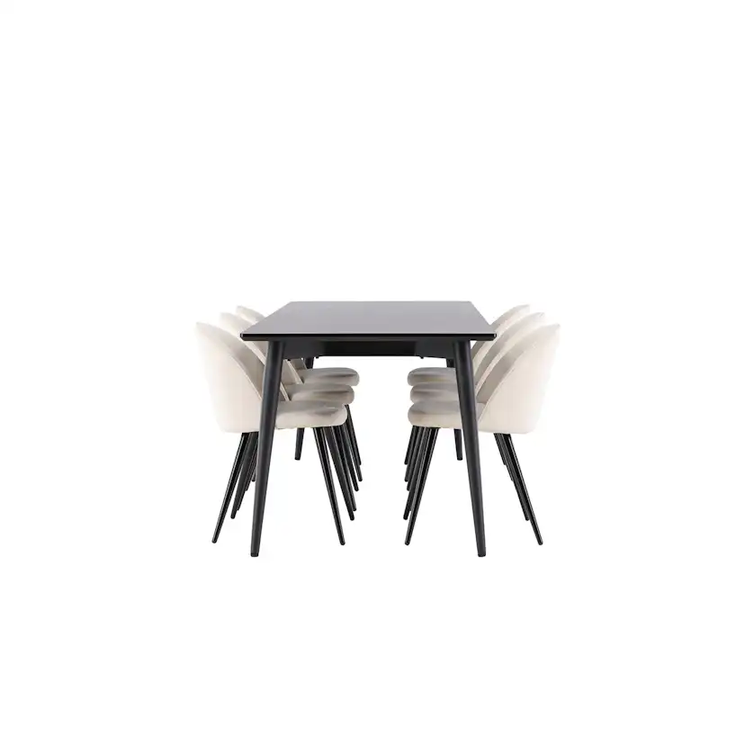 Matgrupp Venture Home Ellis 230 med 6 st Velvet Stolar