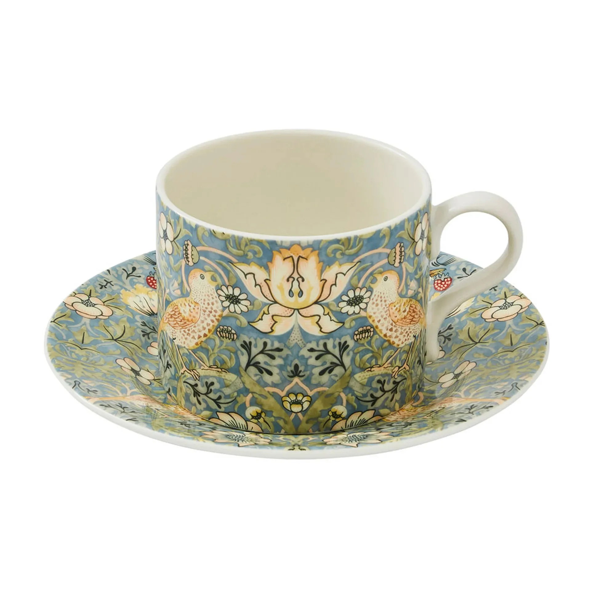 Tekopp Spode Strawberry Thief med Fat 28 cl