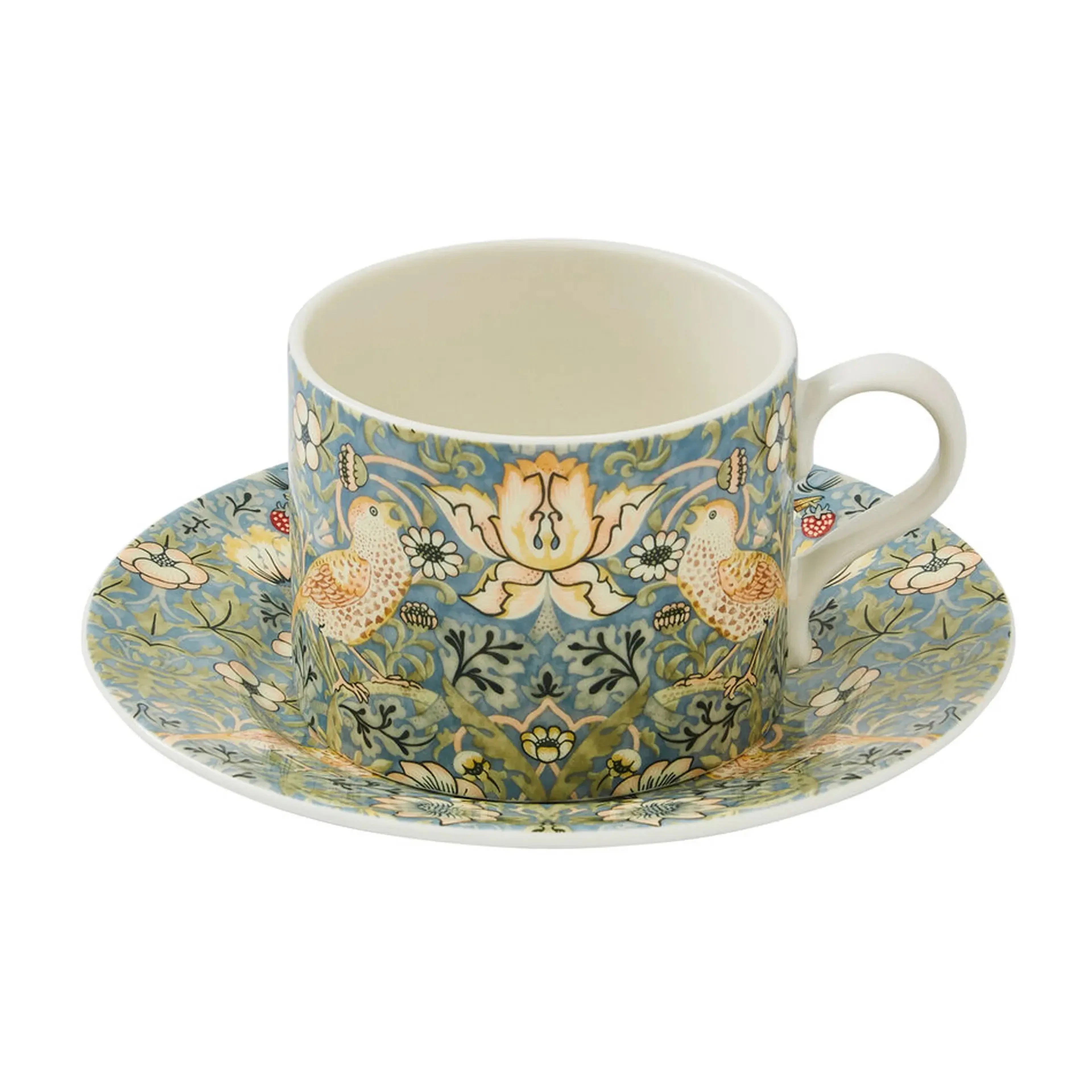 Tekopp Spode Strawberry Thief med Fat 28 cl