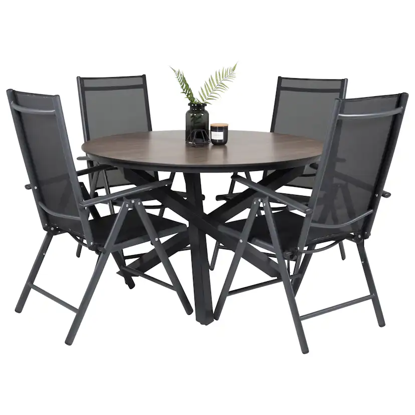Matgrupp Venture Home Lea Ø 120 med 4 Bront Stolar