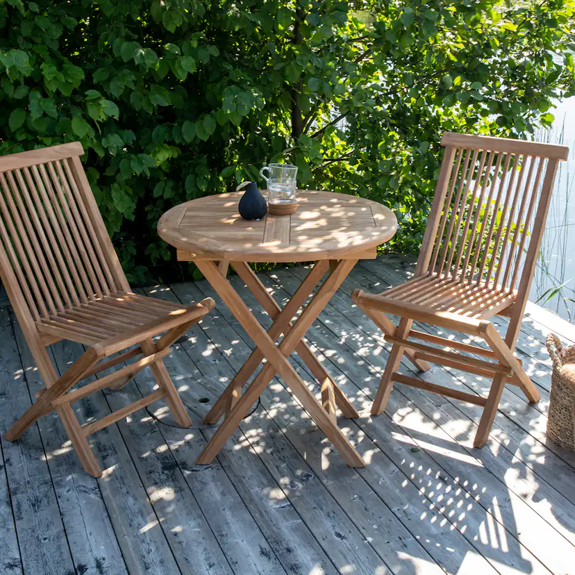 Cafégrupp Venture Home Kenya Ø70 cm med 2 Fällbara Stolar
