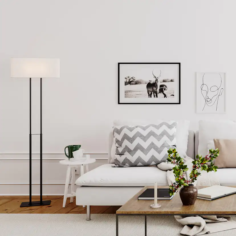 Golvlampa By Rydéns Luton H150 cm Svart/Vit