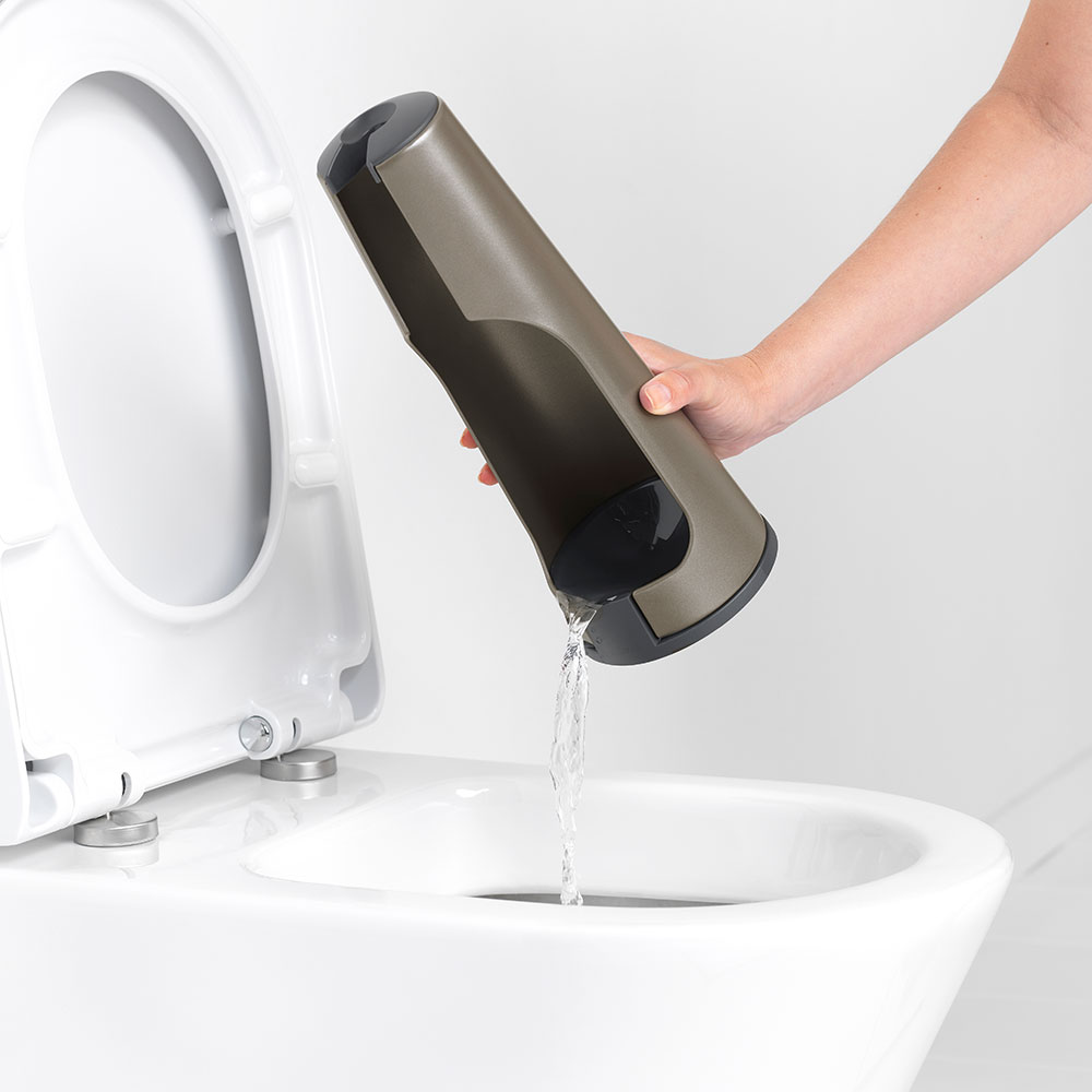 Toalettborste Brabantia med hållare för golv med plasthandta Färg: Platinum