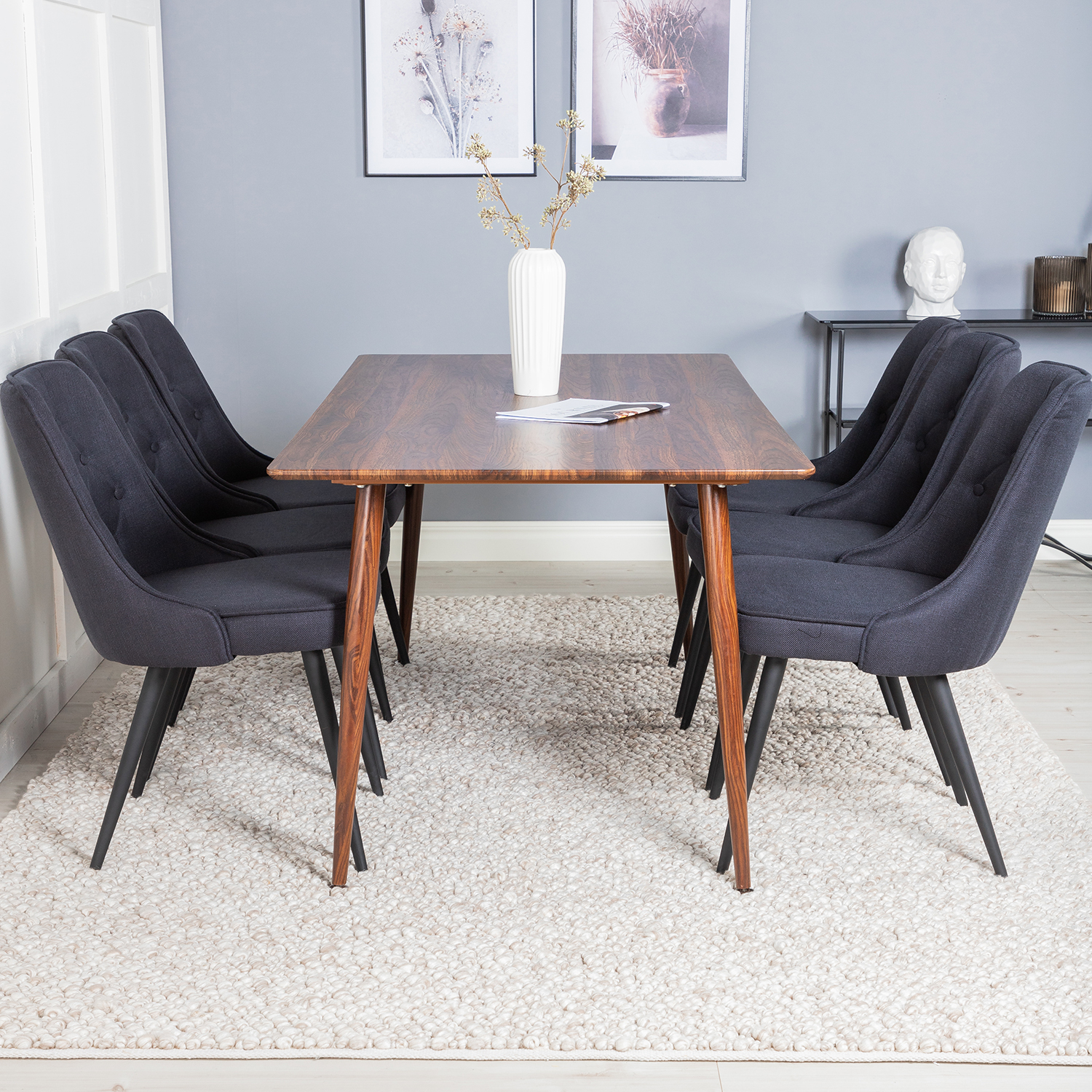 Matgrupp Venture Home Pobbie med 6 Vera Stolar Polyestertyg