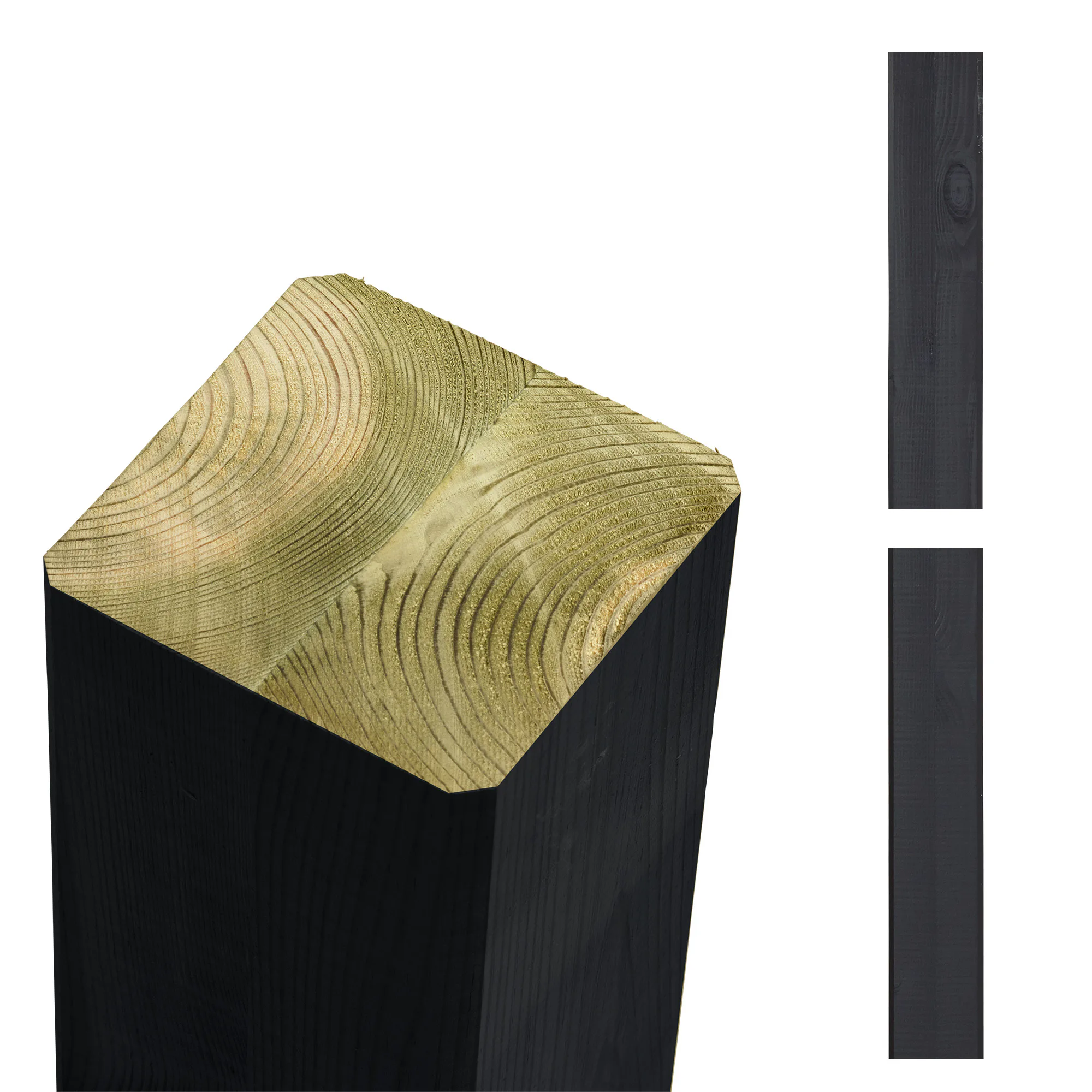 Cubic Tvärbjälke utan spår9x9x369 cm Tryckimpregnerad grundm Svart
