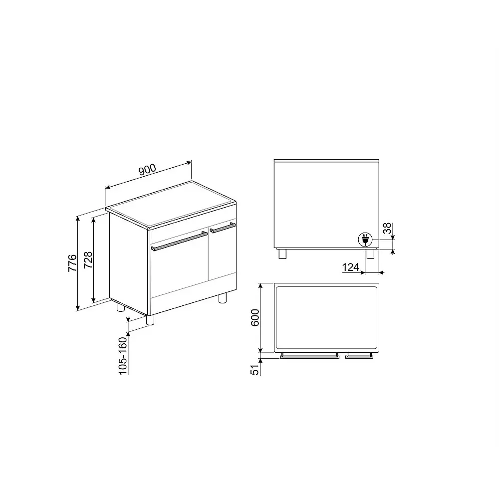 Induktionsspis Smeg CG92IANT10 Svart
