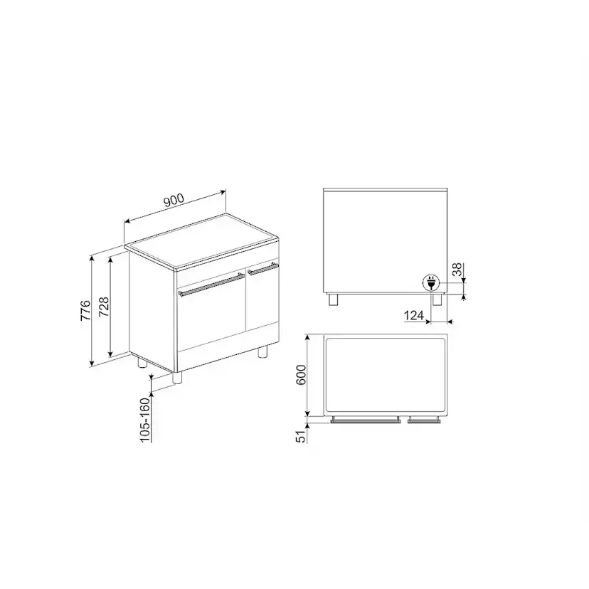 Induktionsspis Smeg CG92IANT10 Svart