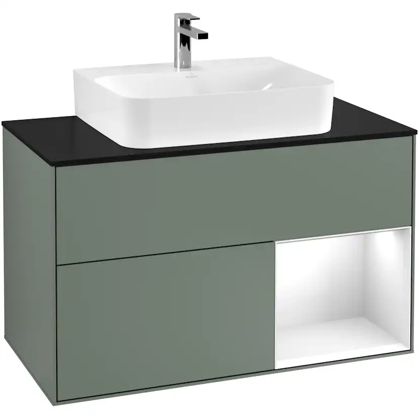 Tvättställsskåp Villeroy & Boch Finion med 2 Lådor Hylla och Bänkskiva för Centrerat Tvättställ