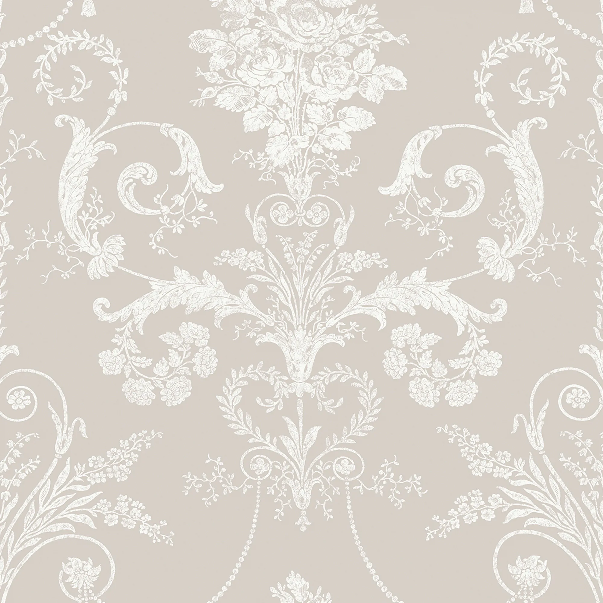 Tapet Laura Ashley Josette 113378 EasyUp, Mönstad Vit
