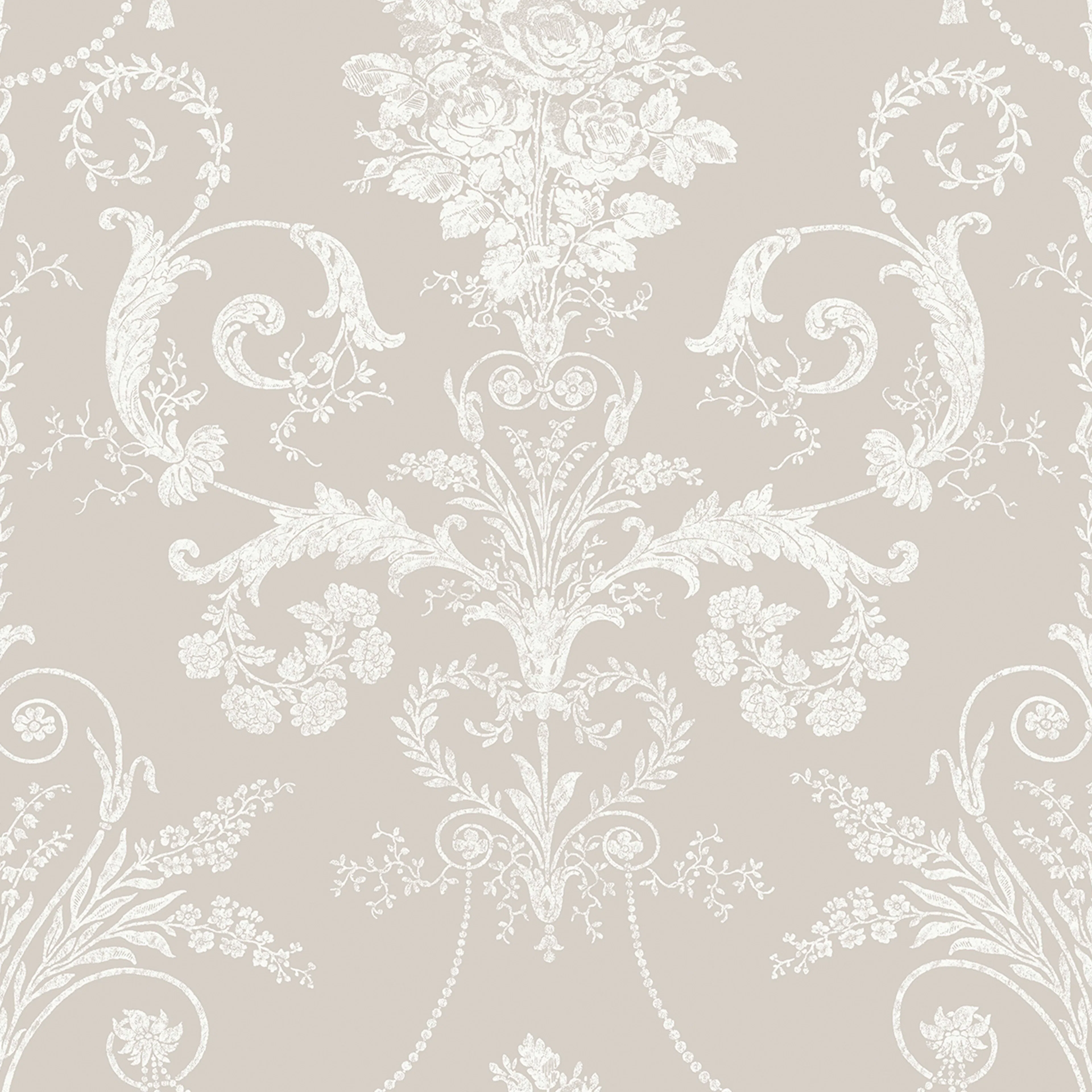 Tapet Laura Ashley Josette 113378 EasyUp, Mönstad Vit