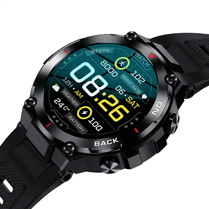 Smartwatch Kuura Sport S5 GPS V3 Svart Löparklocka med Pulsmätare