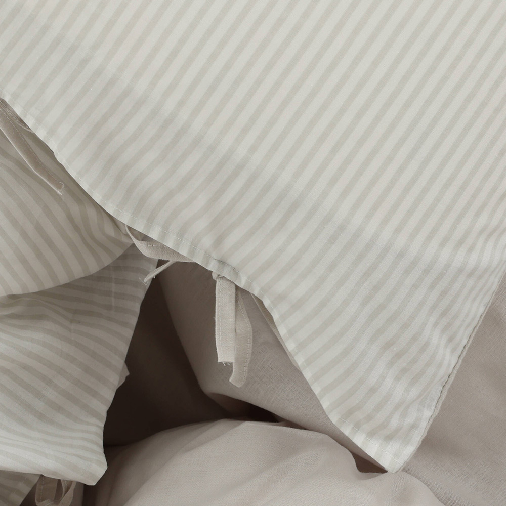 Jenna Bed Set Linen Cotton Light Grey 150x200 cm Färg: Ljusgrå, Mått: 150x200 cm