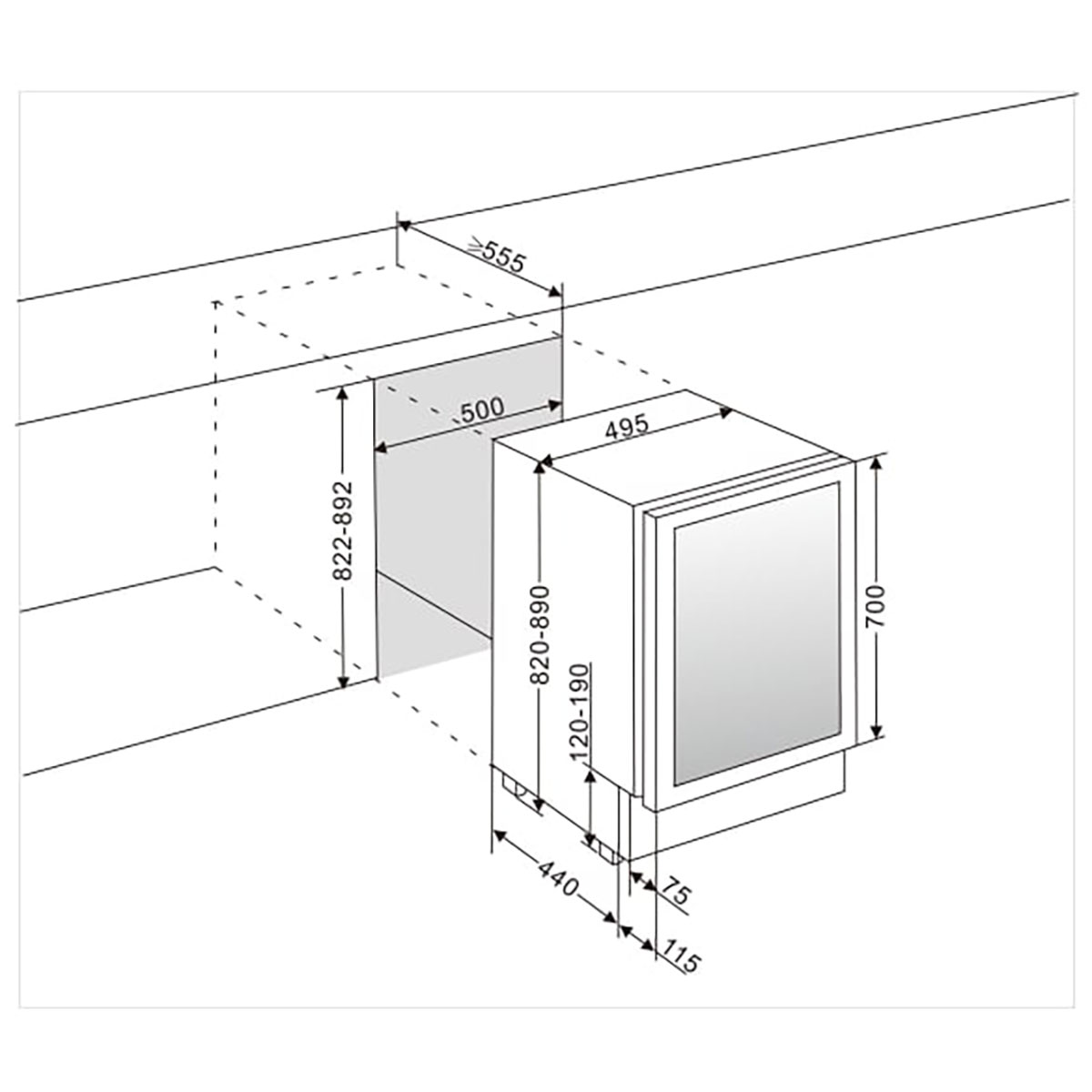 Vinkyl mQuvée WineCave 700 50D Modern WCD50M